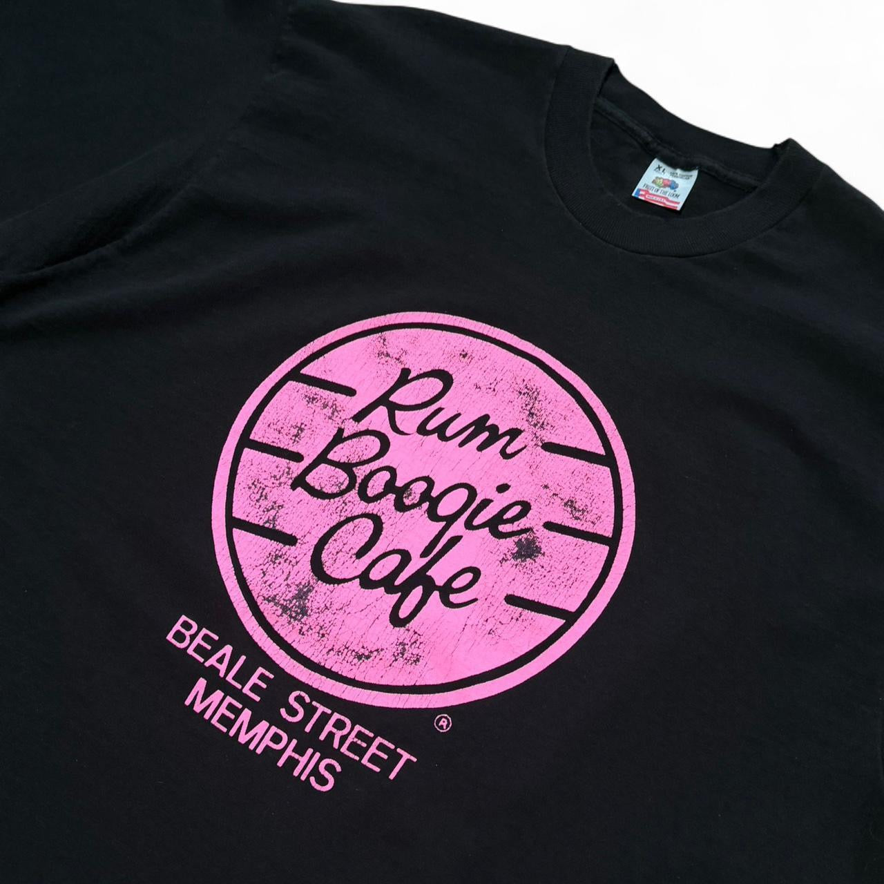 90s Rum Boogie Cafe Beale Street Memphis Pink Graphic T-shirt