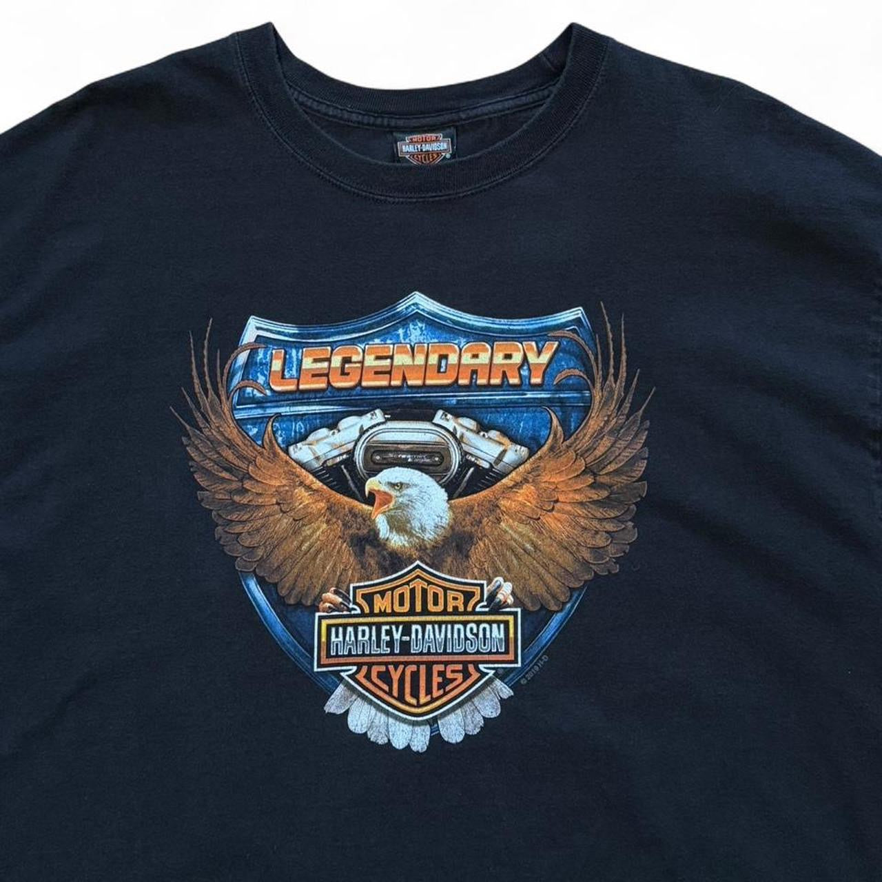 2014 Harley Davidson Legendary Motorcycle Biker Eagle Florida Graphic T-shirt