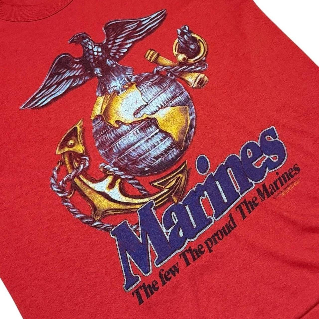 90s Rothco USA Marines Corps Army Navy Soldier Insignia Graphic T-Shirt
