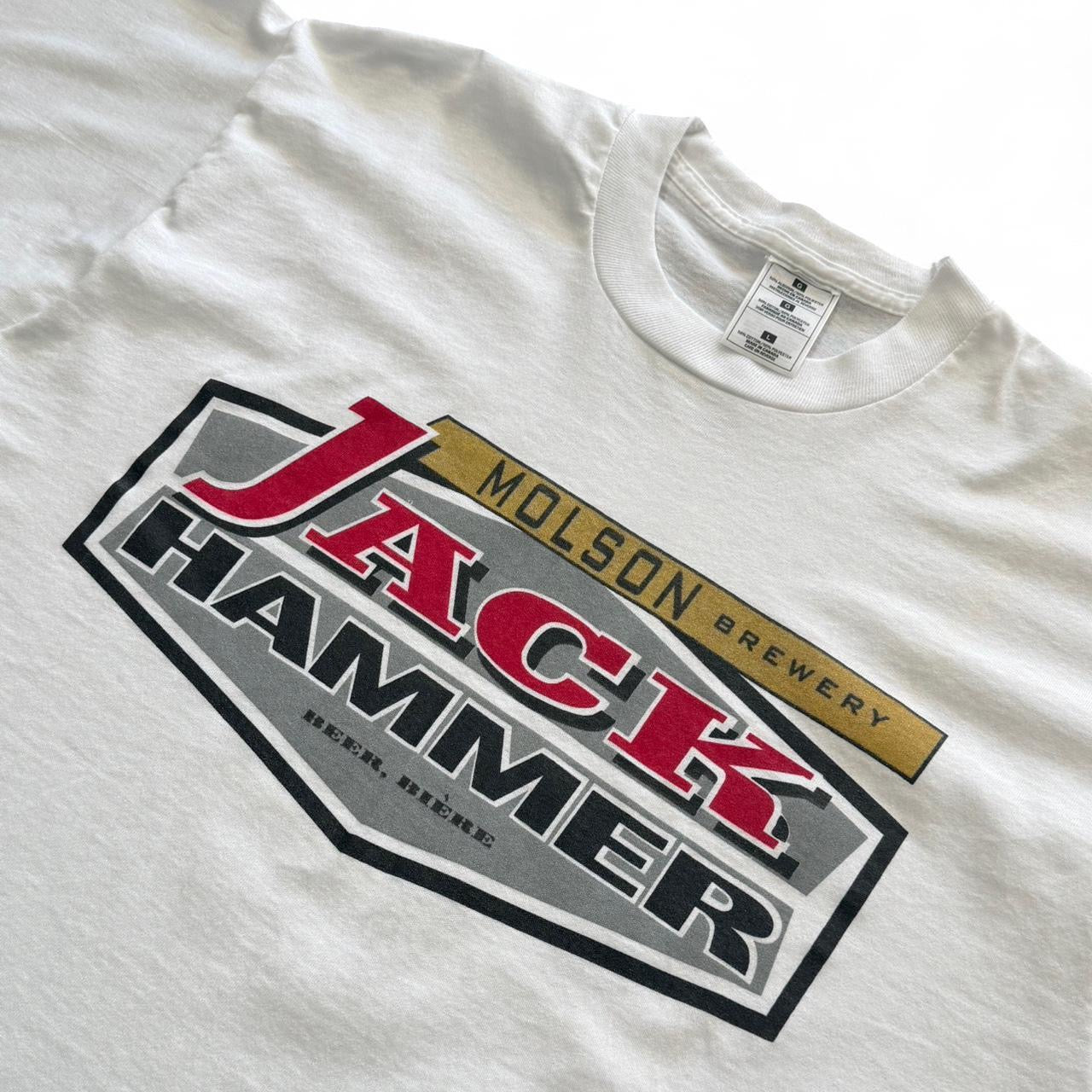 Vintage Y2K Molson Canadian Jack Hammer Beer Promo T-shirt