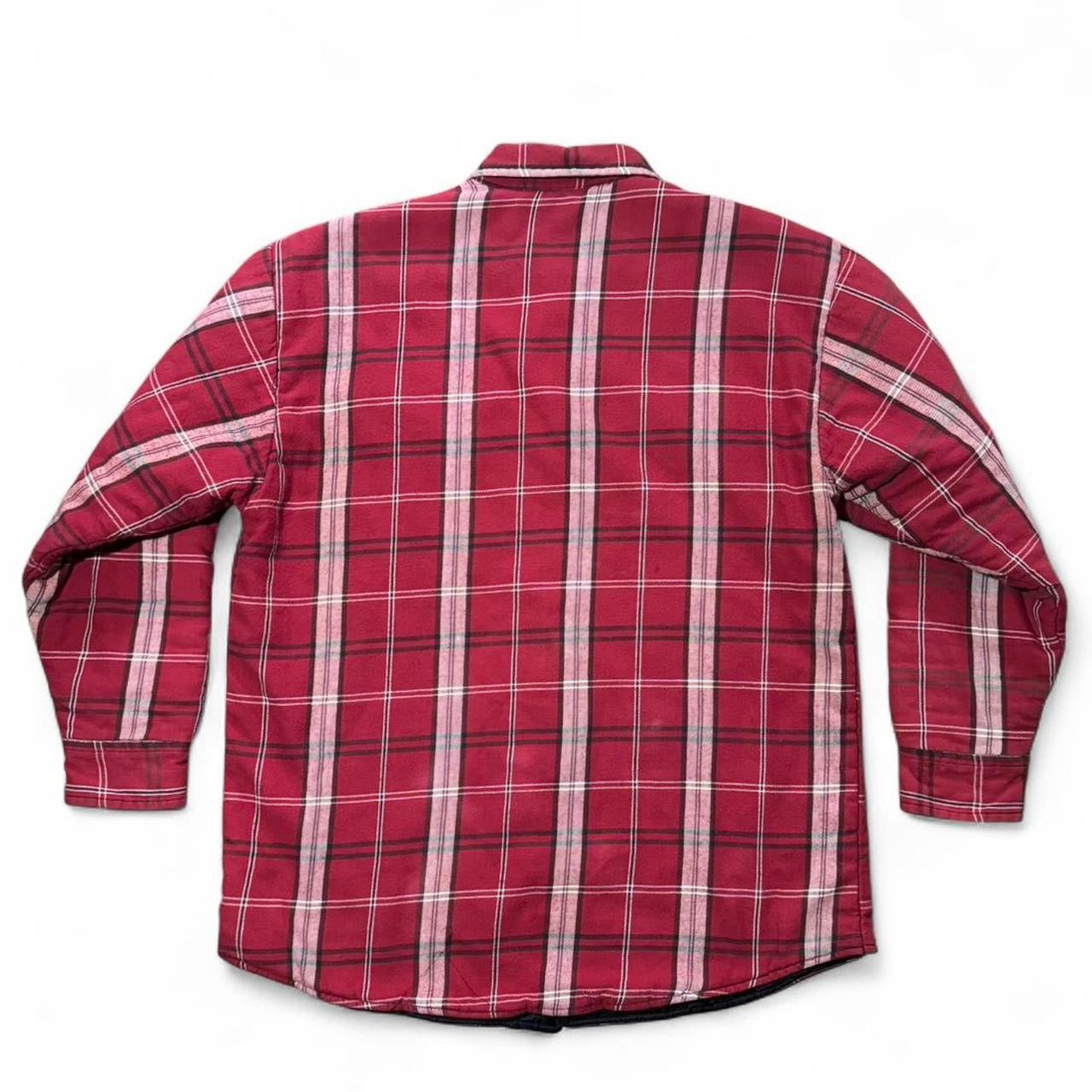 Y2K Quilted Inline Red Flannel Workwear Outdoors Button Up Jacket