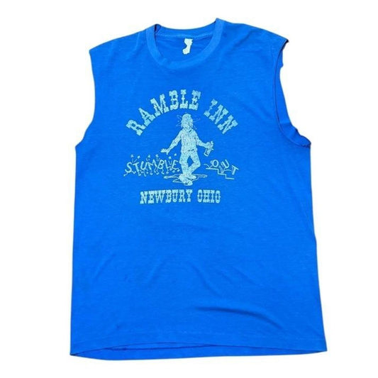 70s Ramble Inn Ohio USA Cowboy Western Art Distressed Sleeveless T-Shirt