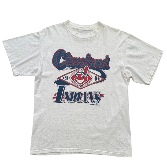 1993 Cleveland Indians MLB Baseball Heather Grey Triblend Tee