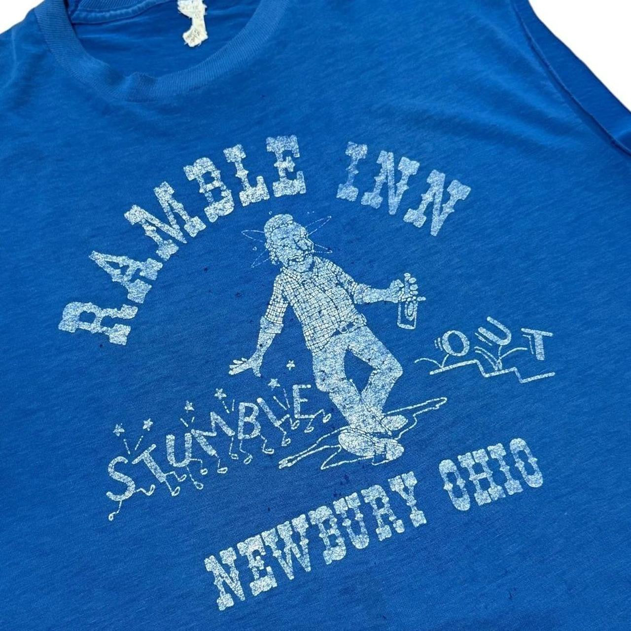 70s Ramble Inn Ohio USA Cowboy Western Art Distressed Sleeveless T-Shirt