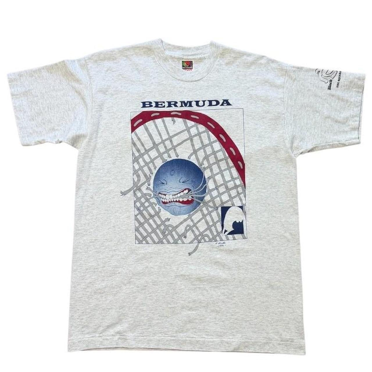 90s Bermuda Squash Racquet Ball Sports Cartoon Ball Head Graphic T-shirt