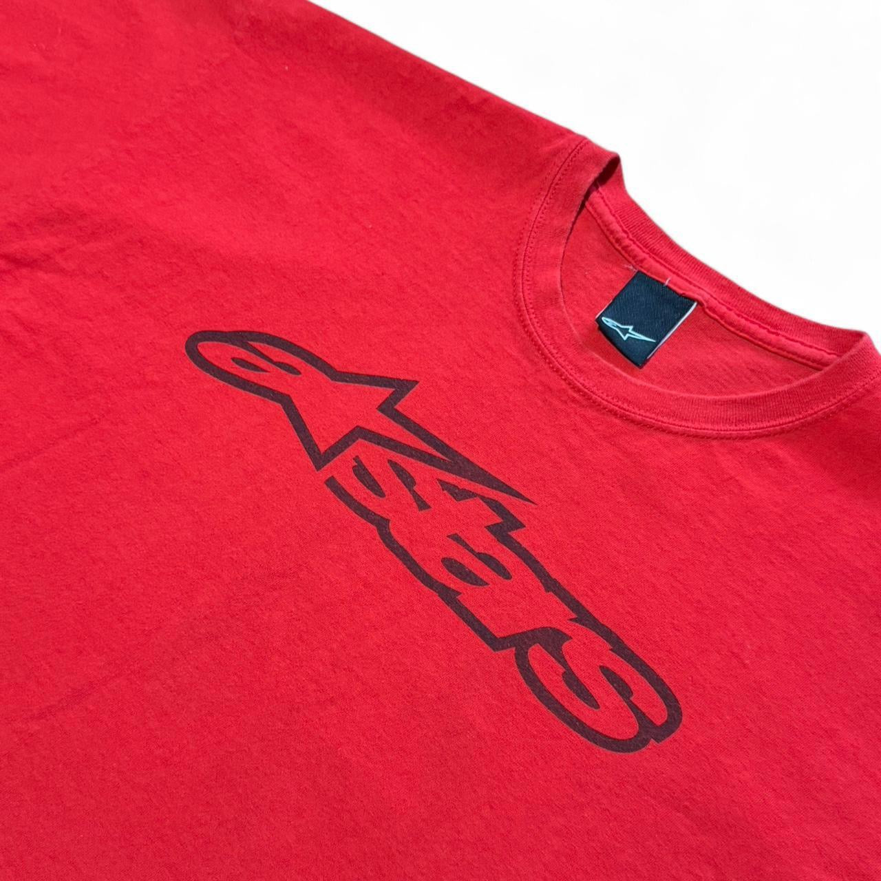 Y2K Alpinestars Snowboarding Sports Red Graphic Logo T-shirt