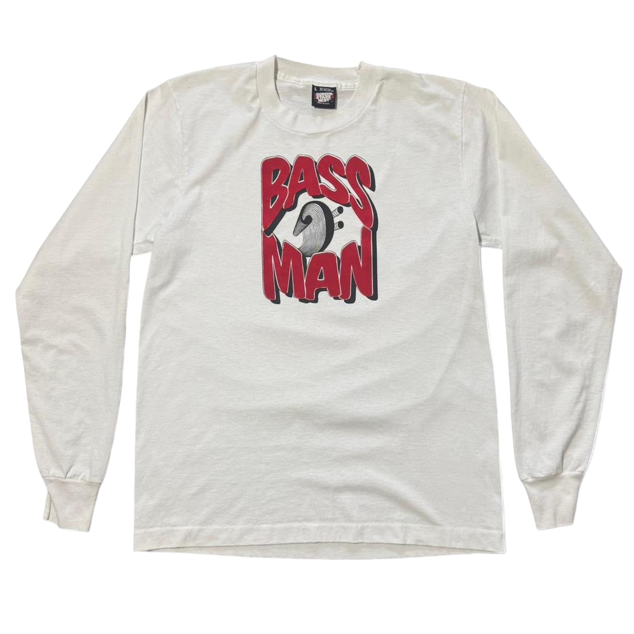90s Bass Man Musician Musical Instrument White Long Sleeve Shirt