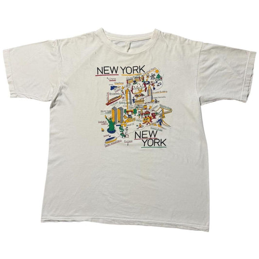 90s New York Cartoon Trade Centre Graphic Tee