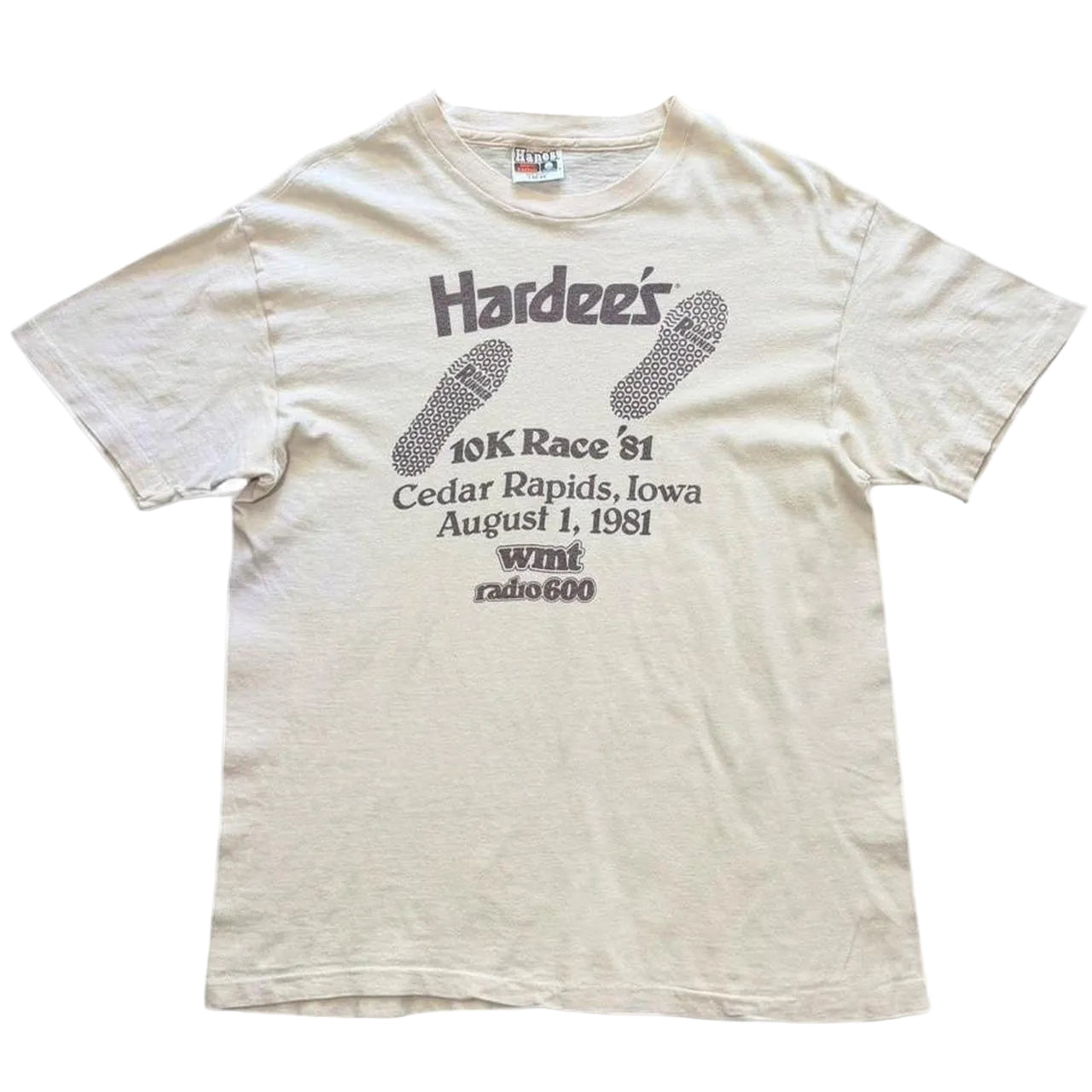 80s Hardees 10K Race Cedar Rapids Running Marathon Iowa T-shirt