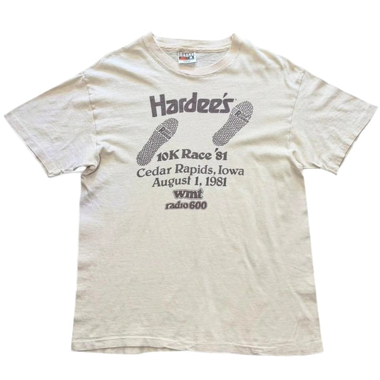 80s Hardees 10K Race Cedar Rapids Running Marathon Iowa T-shirt