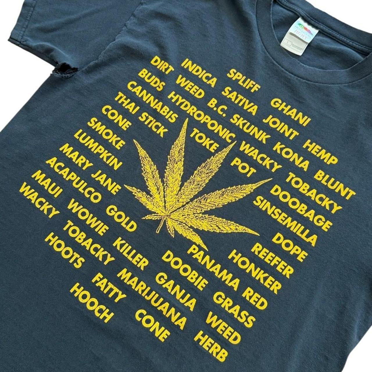 90s Distressed Weed Marijuana Stoner Kush Herbal Slang Graphic T-Shirt