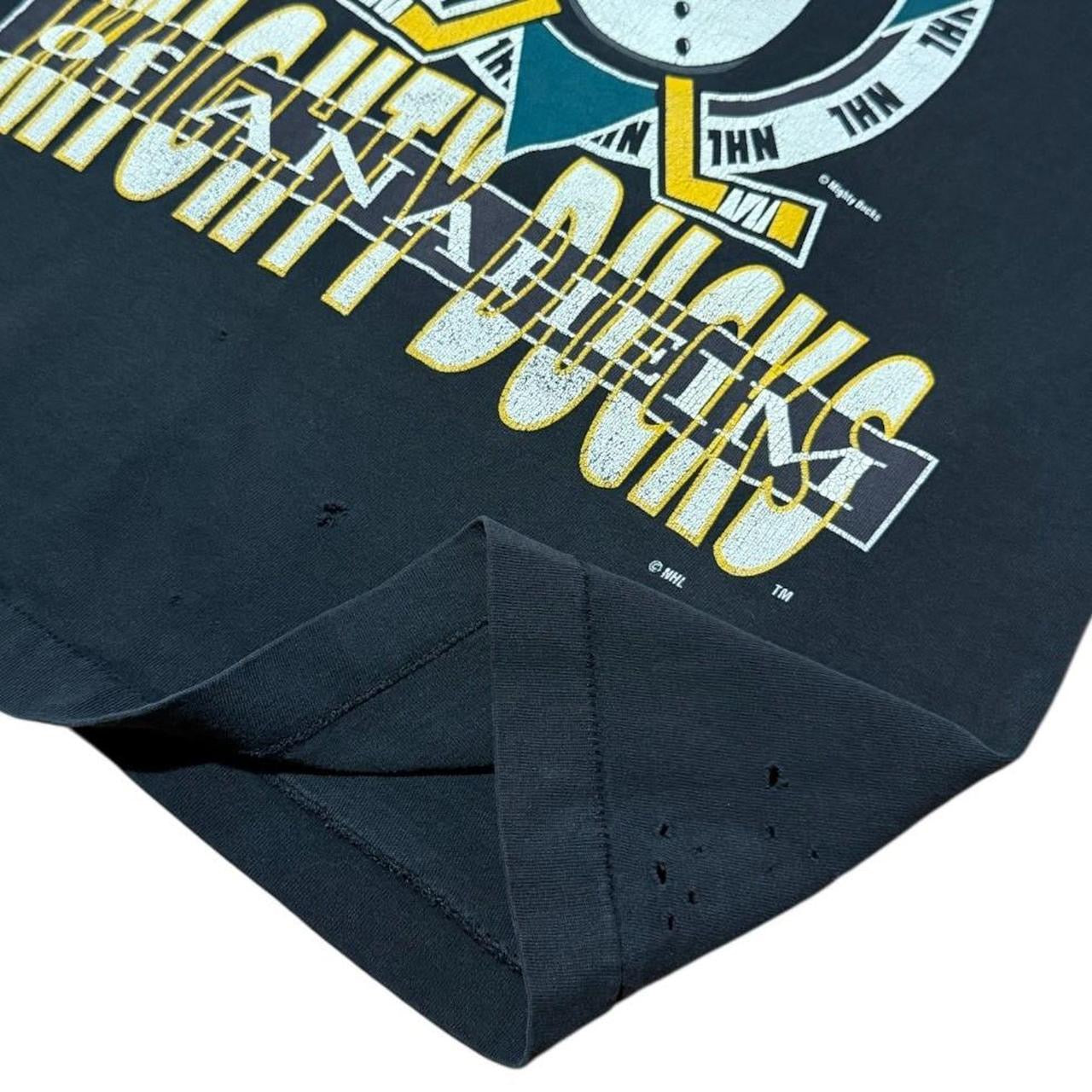 90s Anaheim Mighty Ducks NHL Hockey Sports Big Mask Logo Graphic T-Shirt