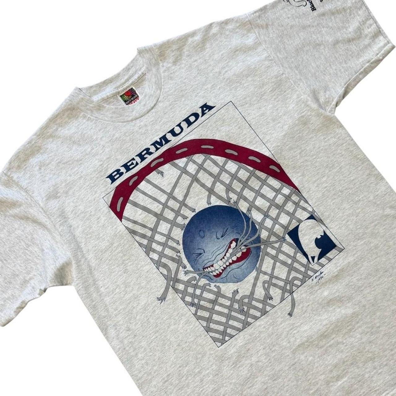 90s Bermuda Squash Racquet Ball Sports Cartoon Ball Head Graphic T-shirt