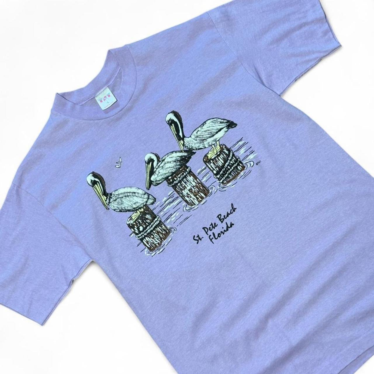 80s St Pete Beach Florida Pelican Bird Beach Ocean Souvenir USA T-Shirt