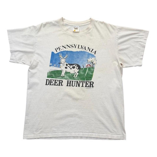 80s Pennsylvania Deer Hunter Cow Funny Joke Novelty Farm Graphic T-shirt