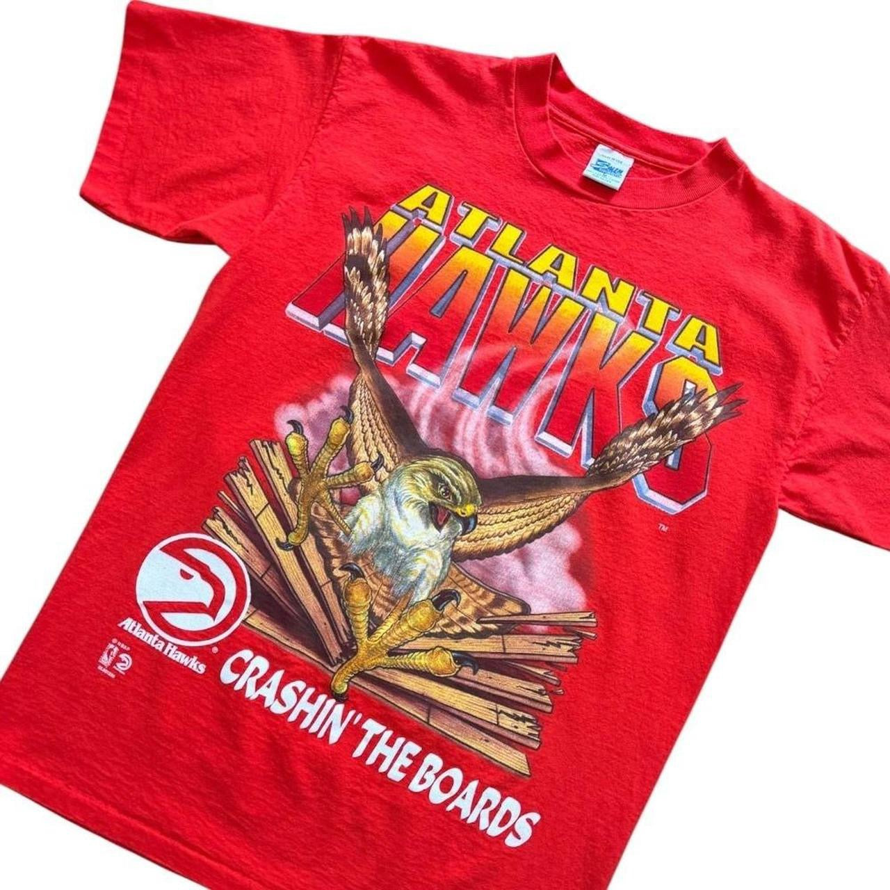 90s Atlanta Hawks Crashin The Board NBA Basketball Sport Graphic T-shirt