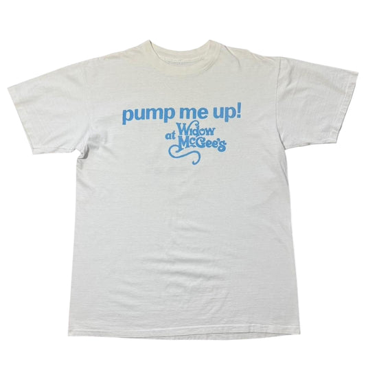 90s Puff Print Pump Me Up at Widow Mcgees Novelty Tee