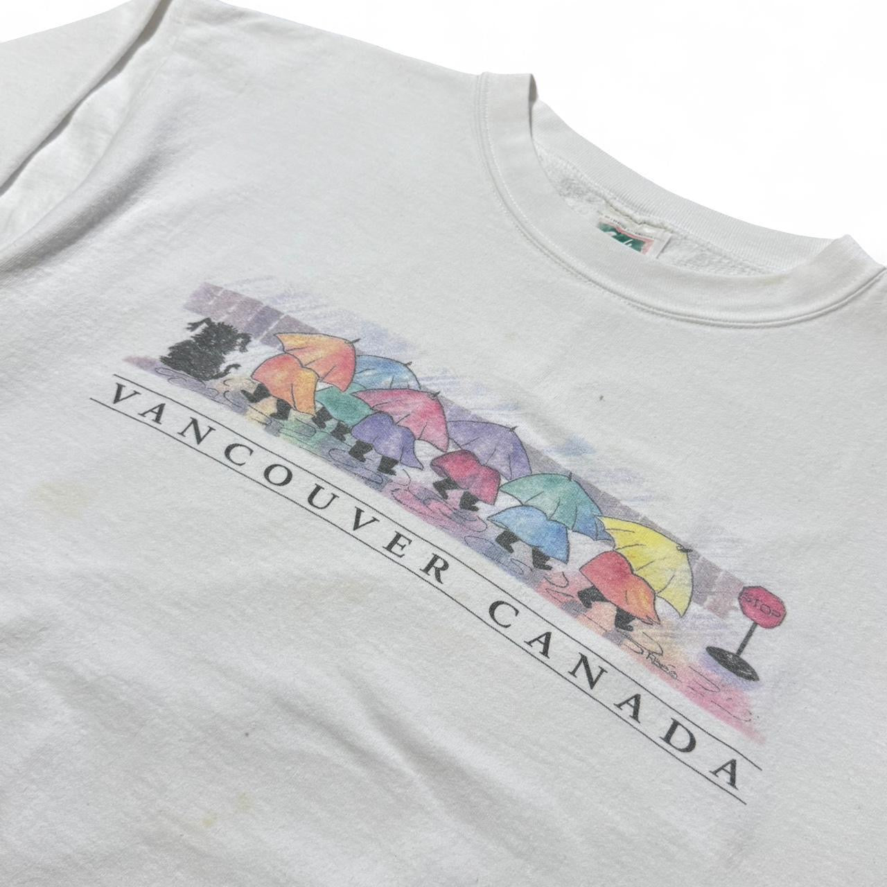 90s Rainy Umbrella Vancouver Canada Souvenir Crewneck