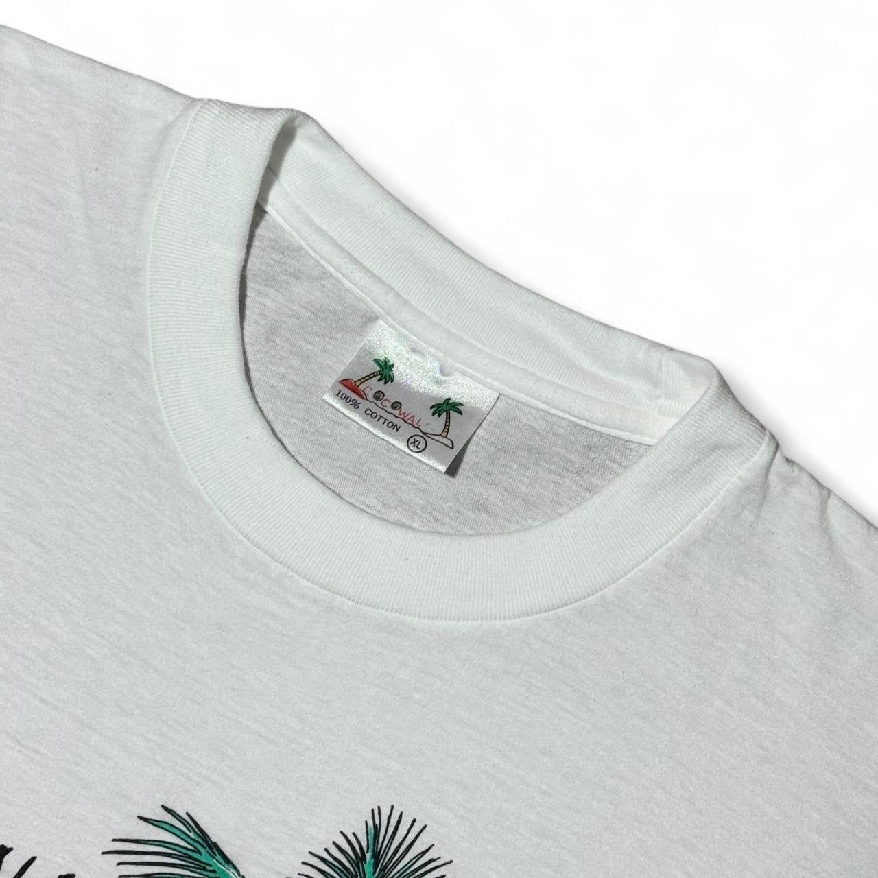 1980s St. Maarten Tropical Palm Tree Ocean Beach Graphic Souvenir Tee