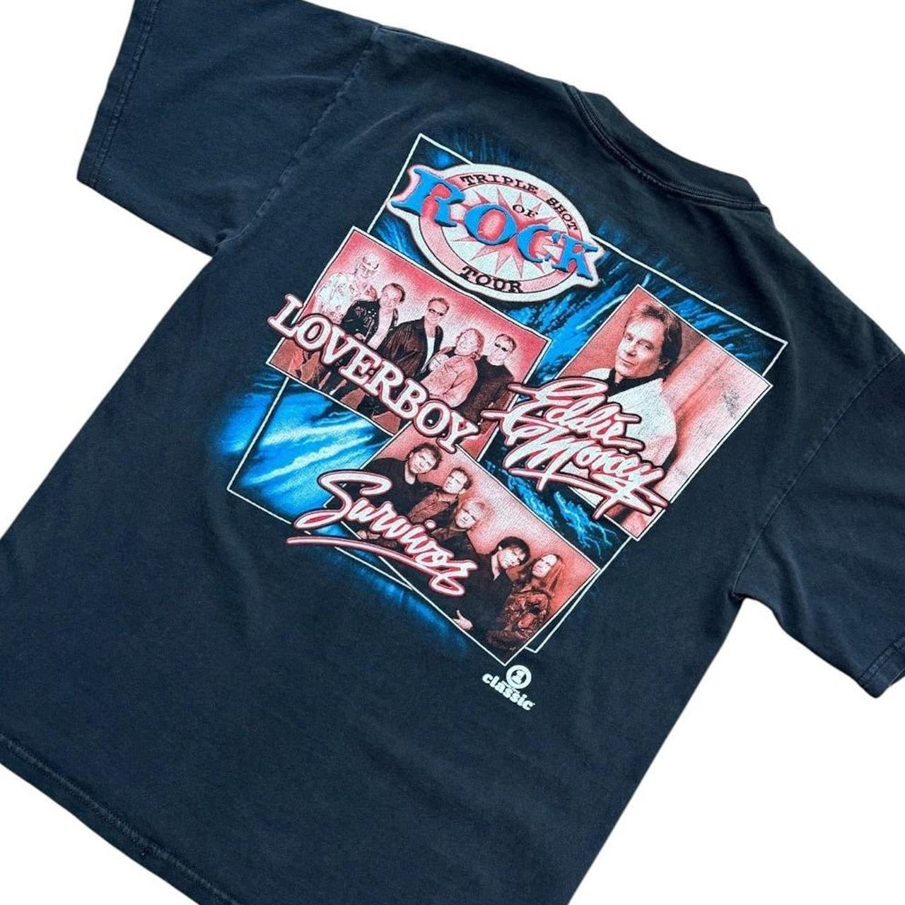 Triple Shot of Rock Loverboy Survivor Band Concert Tour Graphic T-shirt