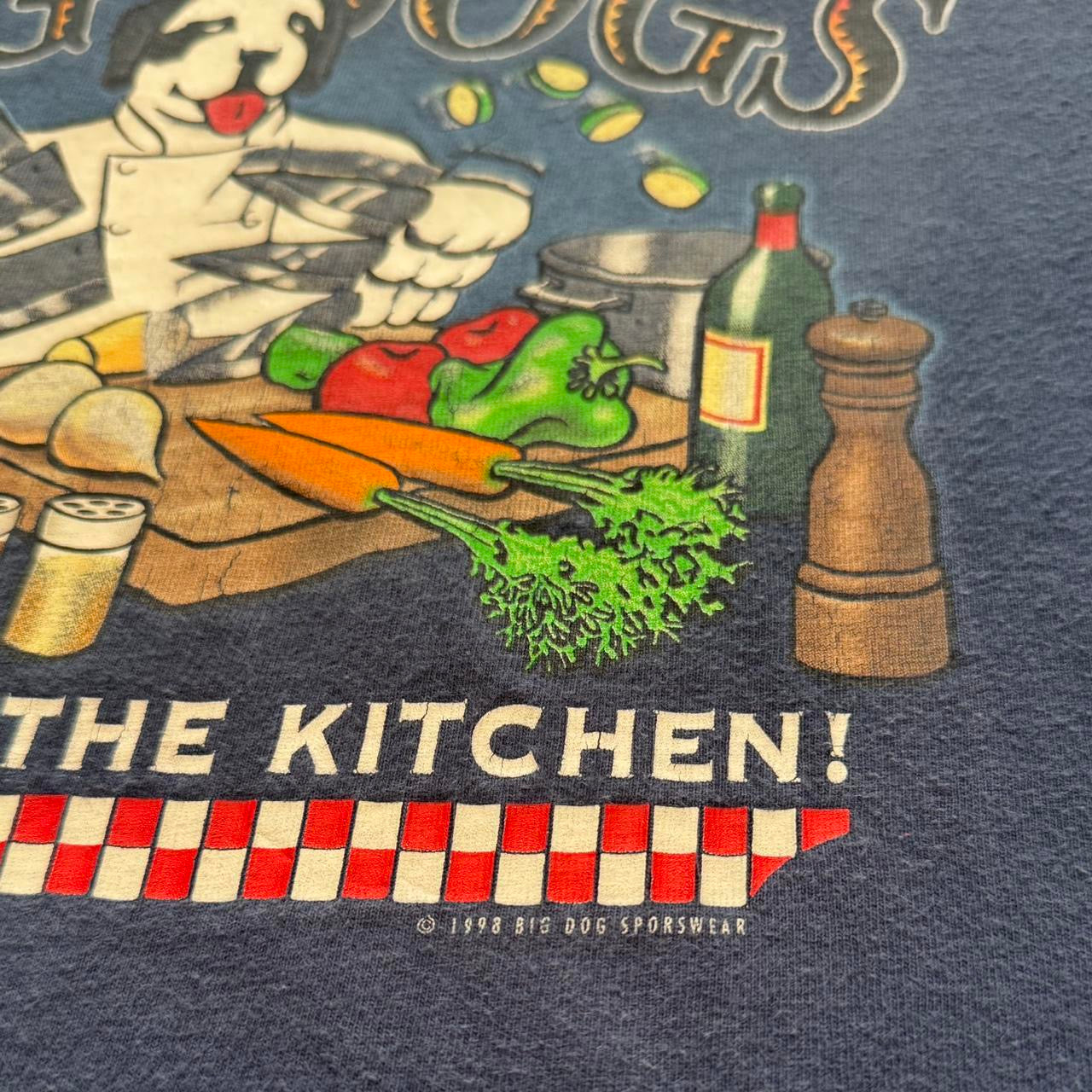 ‘98 Navy Blue Big Dogs Chefin’ it Up Tee