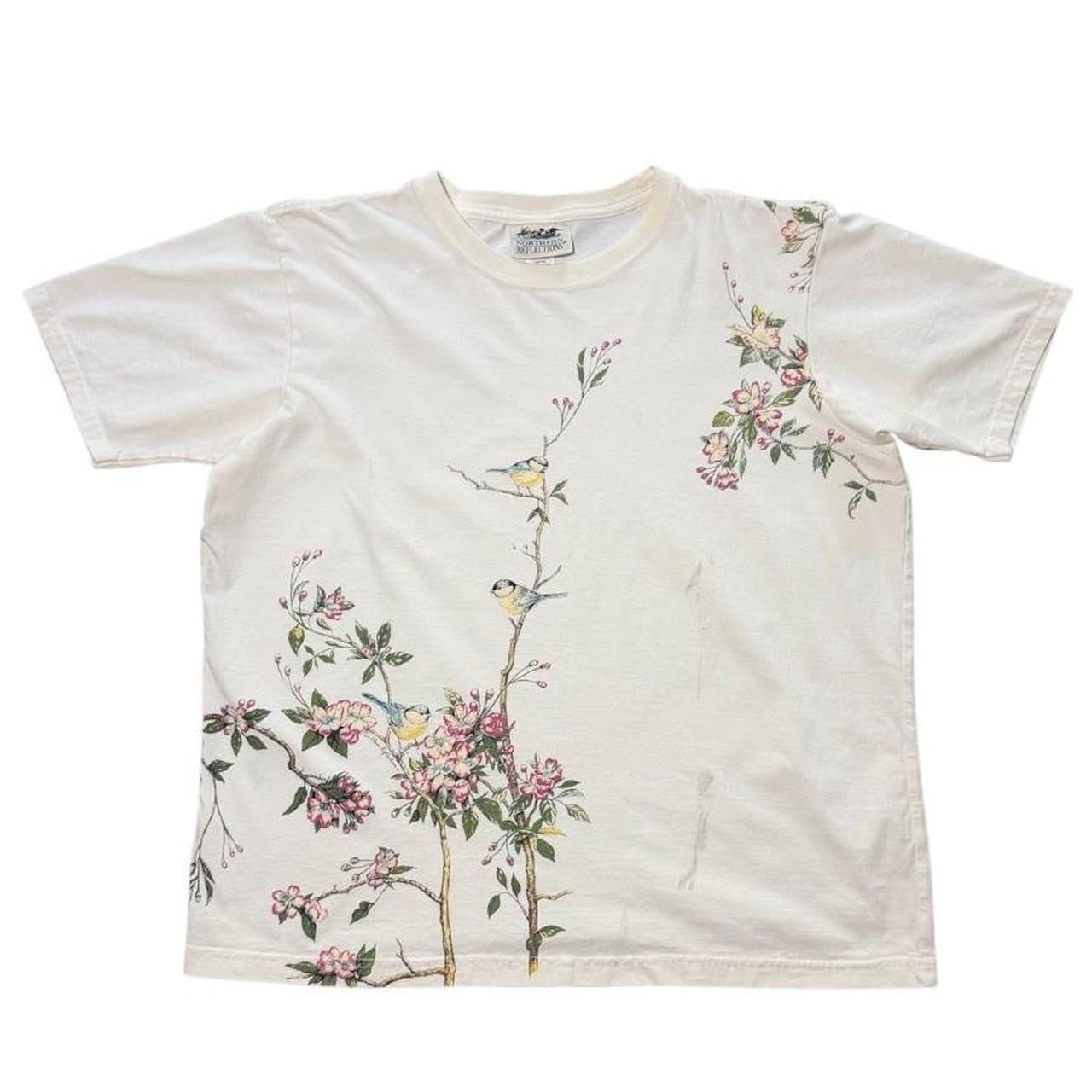 90s Northern Reflections Birds Floral Cute Flowers Animal Nature T-shirt