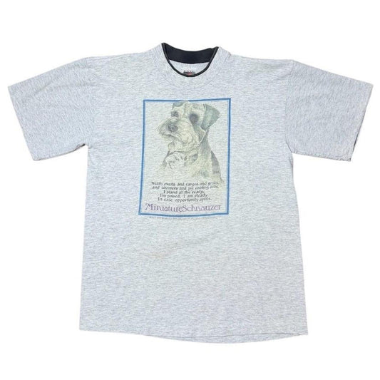 90s Miniature Schnauzer Puppy Dog Animal Pet Art Cute Graphic T-shirt