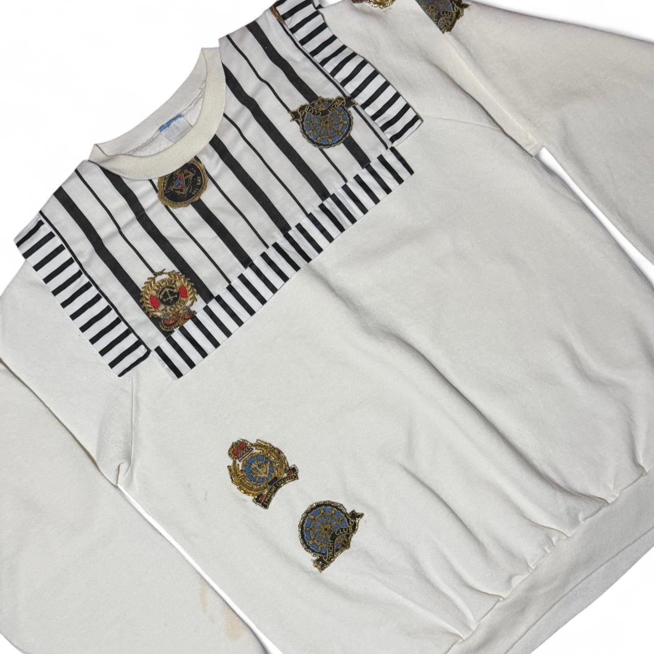 90s Marina Bay Sailor Yacht Club Crested Emblem Sweater