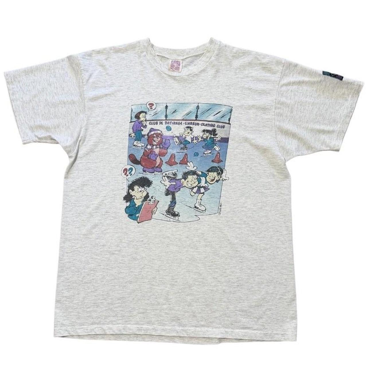 90s Quebec City Canada Ice Skating Club Funny French Graphic Art T-Shirt