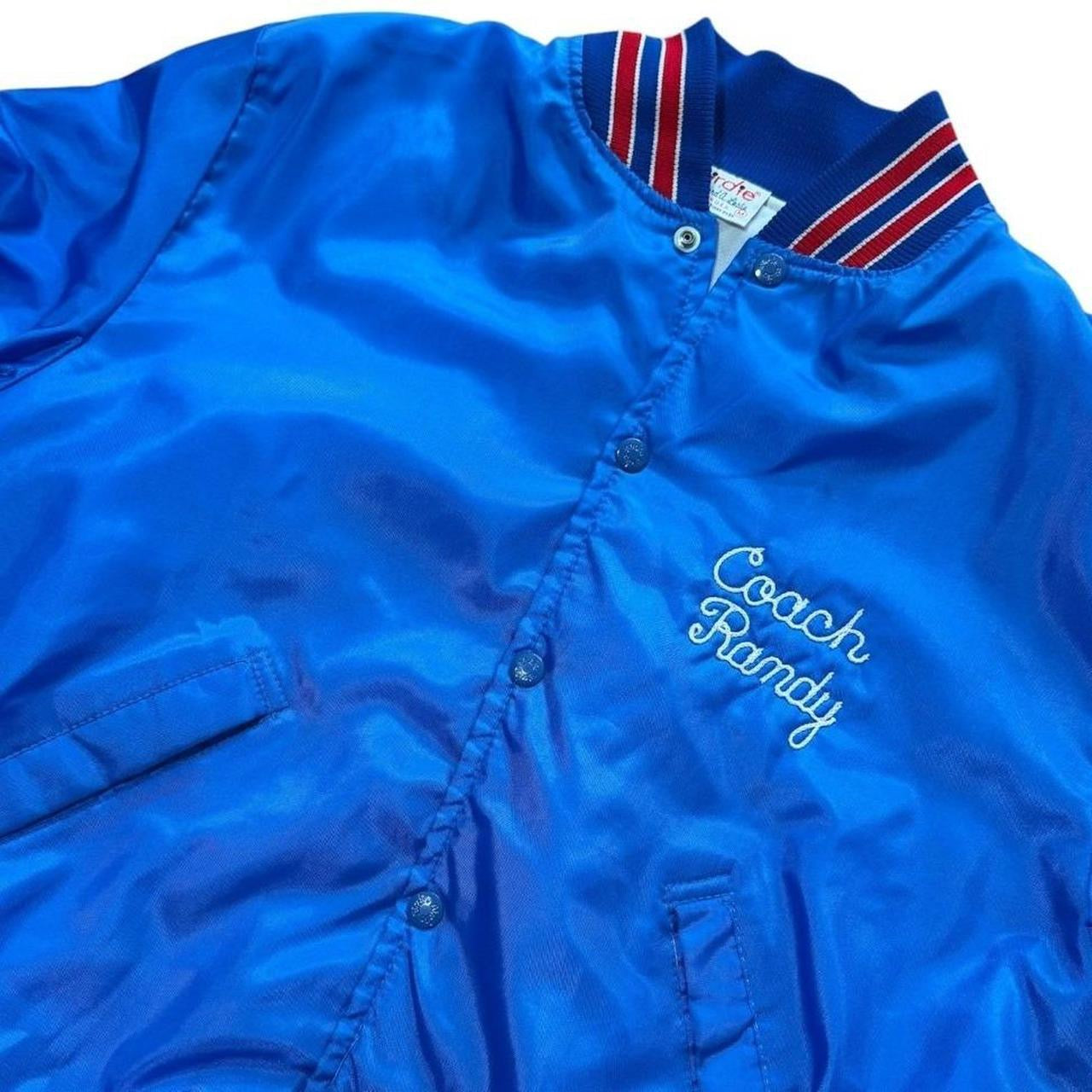 80s Birdie Conestoga Valley Soccer Coach Satin Bomber Button Up Jacket