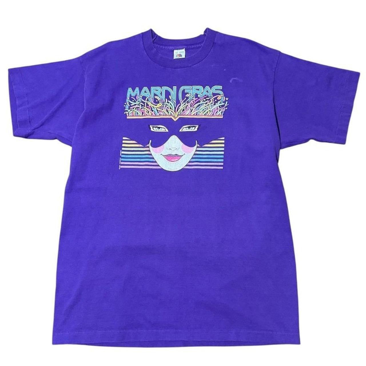 80s Mardi Gras New Orleans Burlesque Masquerade Mask Art Graphic T-shirt