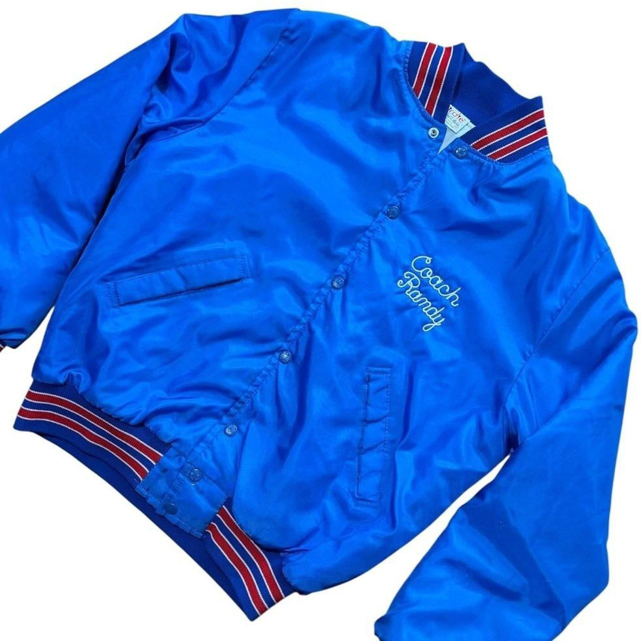 80s Birdie Conestoga Valley Soccer Coach Satin Bomber Button Up Jacket