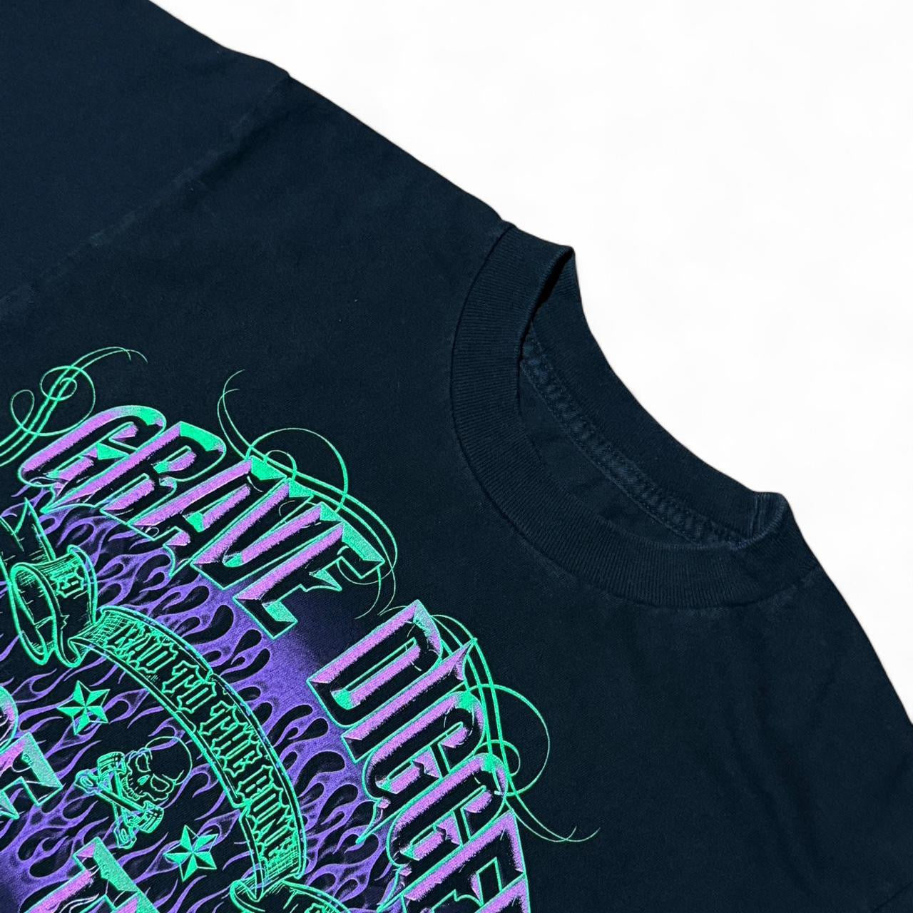 Y2K Black Grave Digger Monster Jam Car Show Graphic T-shirt