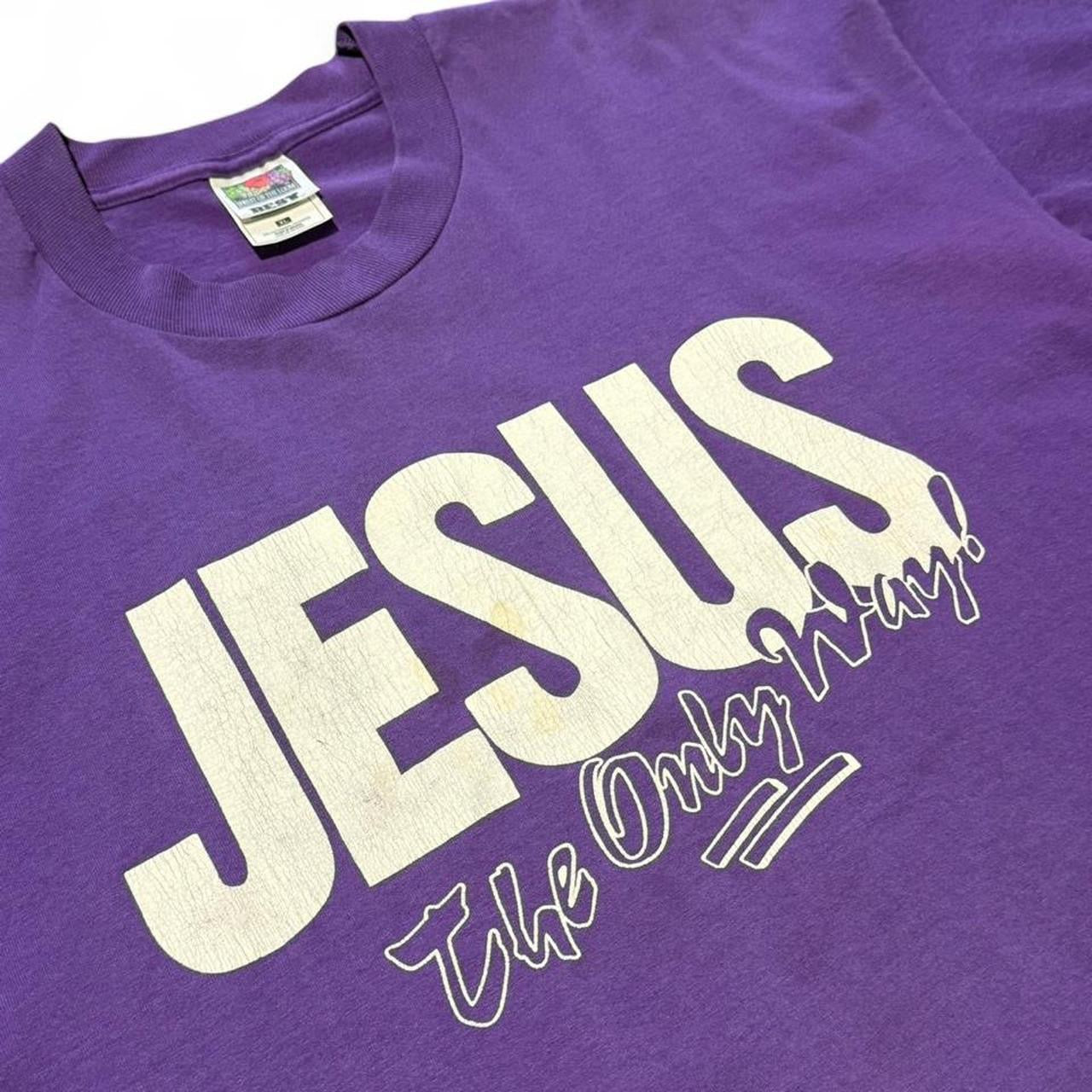 Vintage 90s Jesus Religious Christian Church Bible God Bold Graphic T-Shirt
