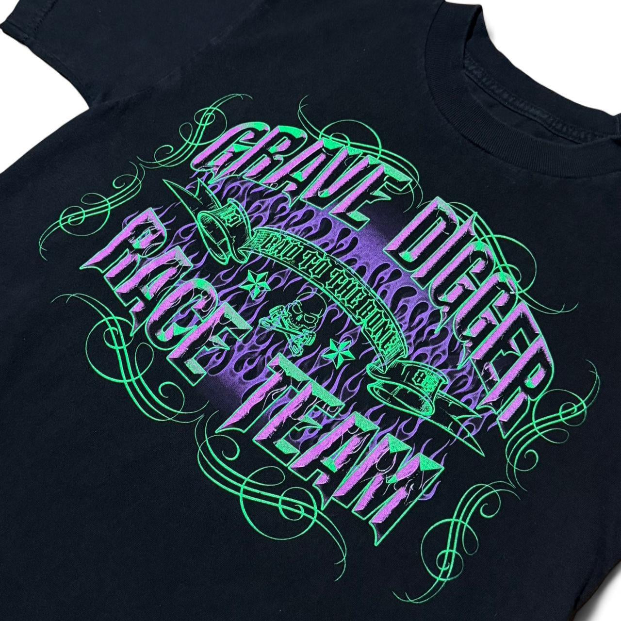 Y2K Black Grave Digger Monster Jam Car Show Graphic T-shirt
