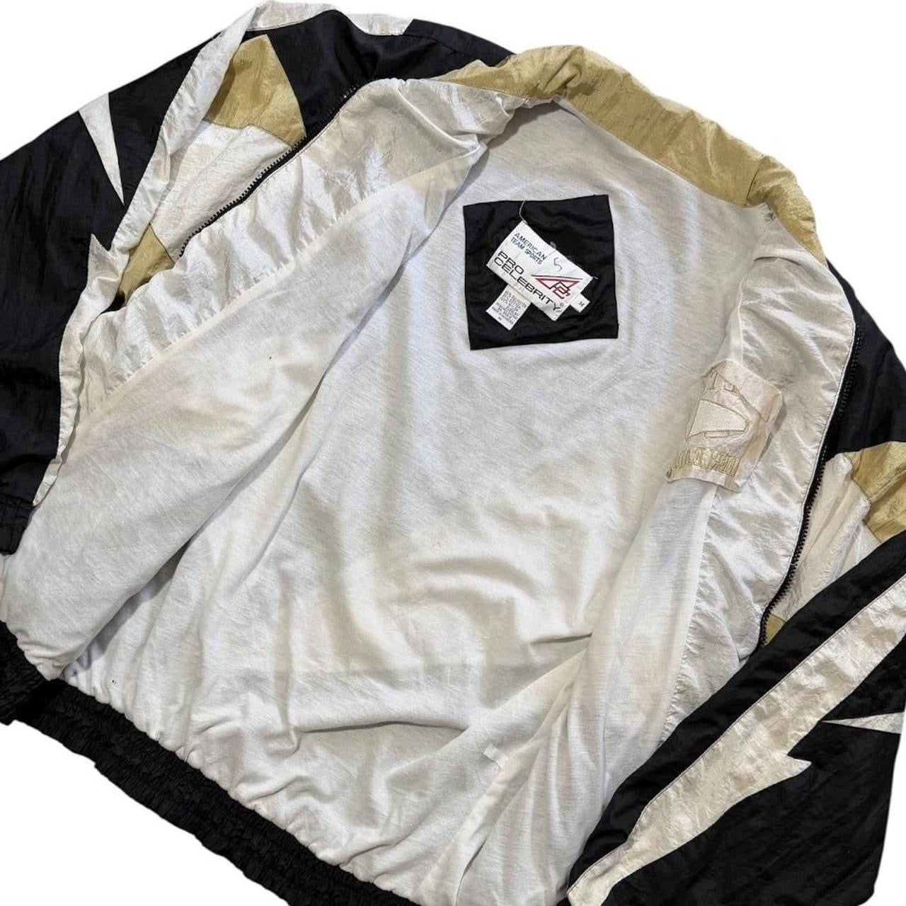 90s Fulton Cheerleader Black Gold School Sports Windbreaker Jacket