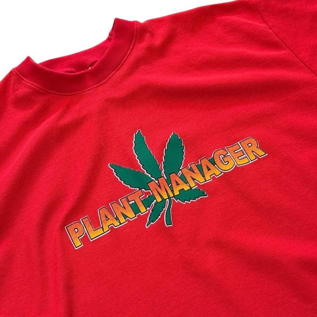 90s Plant Manager Weed Leaf Marijuana Stoner Graphic Jersey Knit T-Shirt