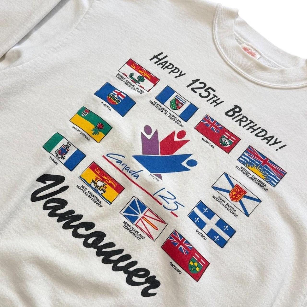 90s Canada 125 Birthday Vancouver Souvenir Art Graphic Crewneck Sweater