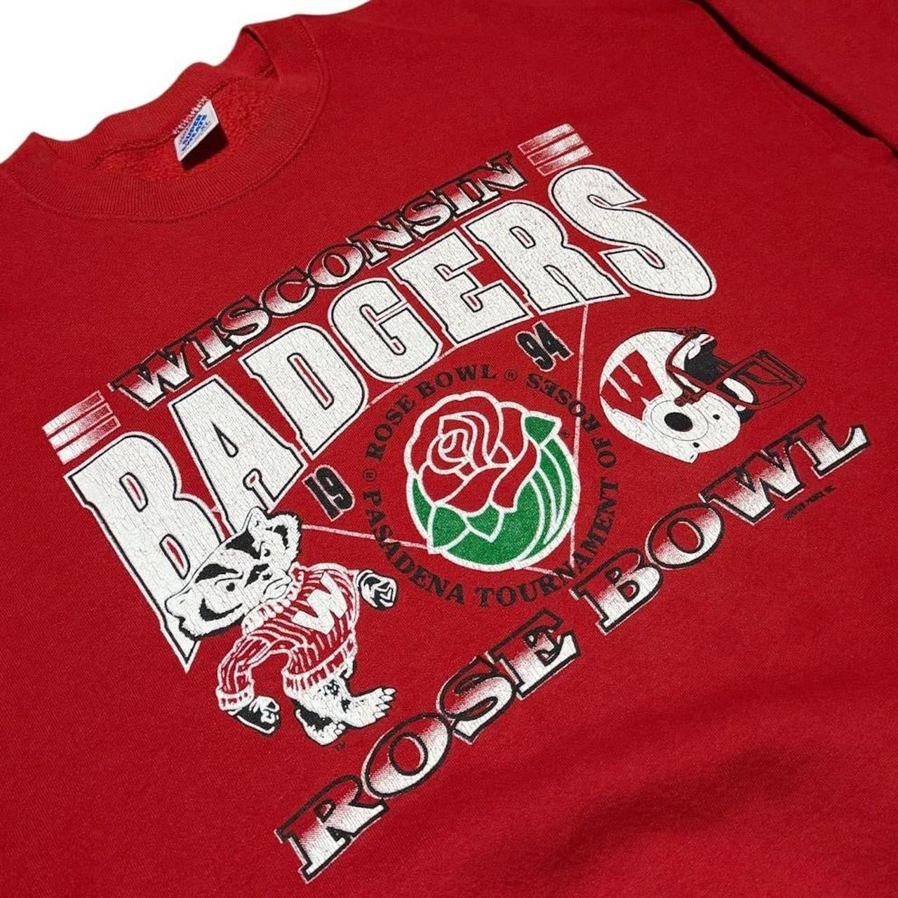 90s Wisconsin Badgers Rose Bowl NCAA USA Football Sport Crewneck Sweater
