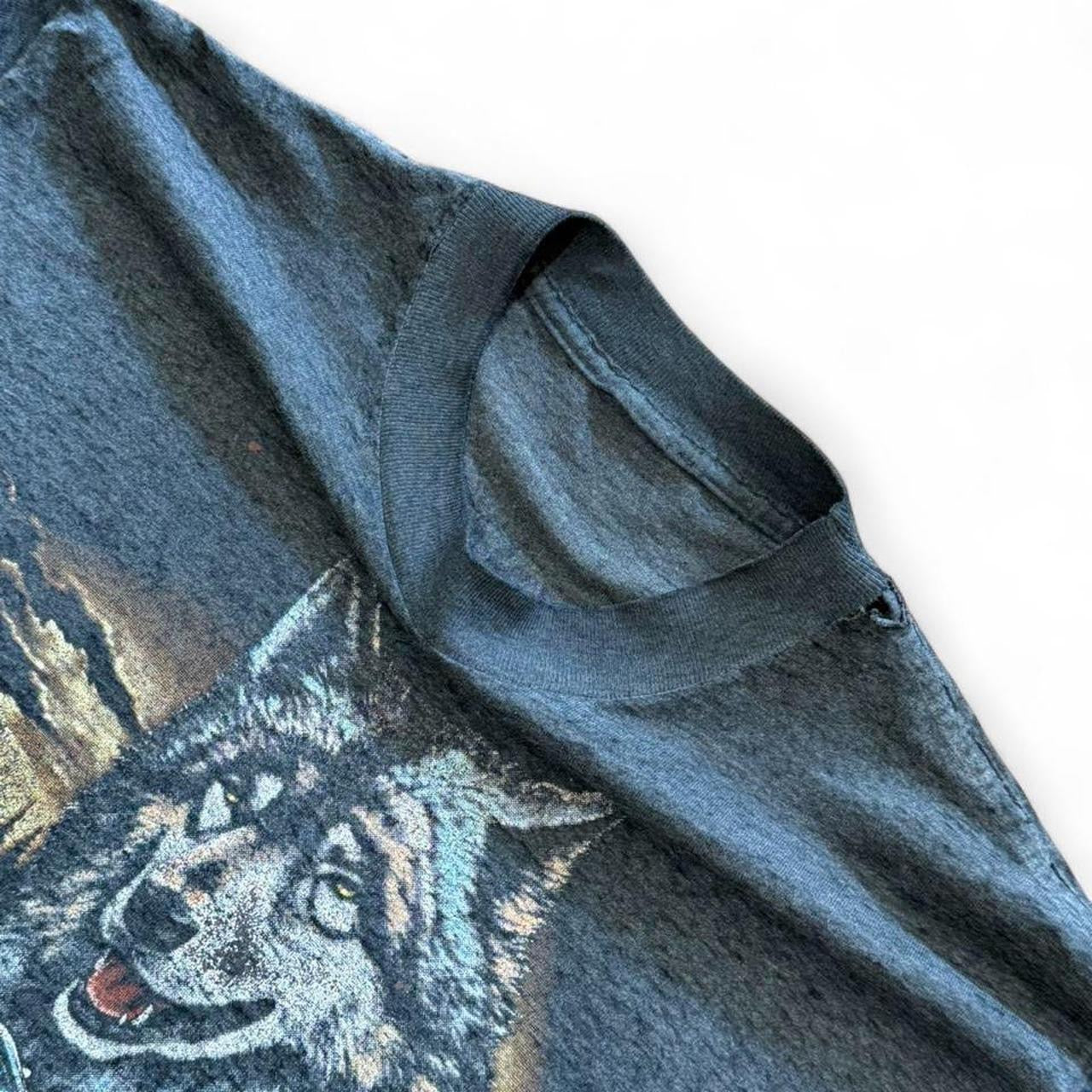 Vintage ‘89 3D Emblem Harley Davidson Survivors Wolf Biker Motorcycle T-shirt