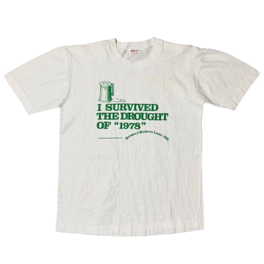 70s "I Survived the Drought of 1973"  Beer Souvenir T-shirt