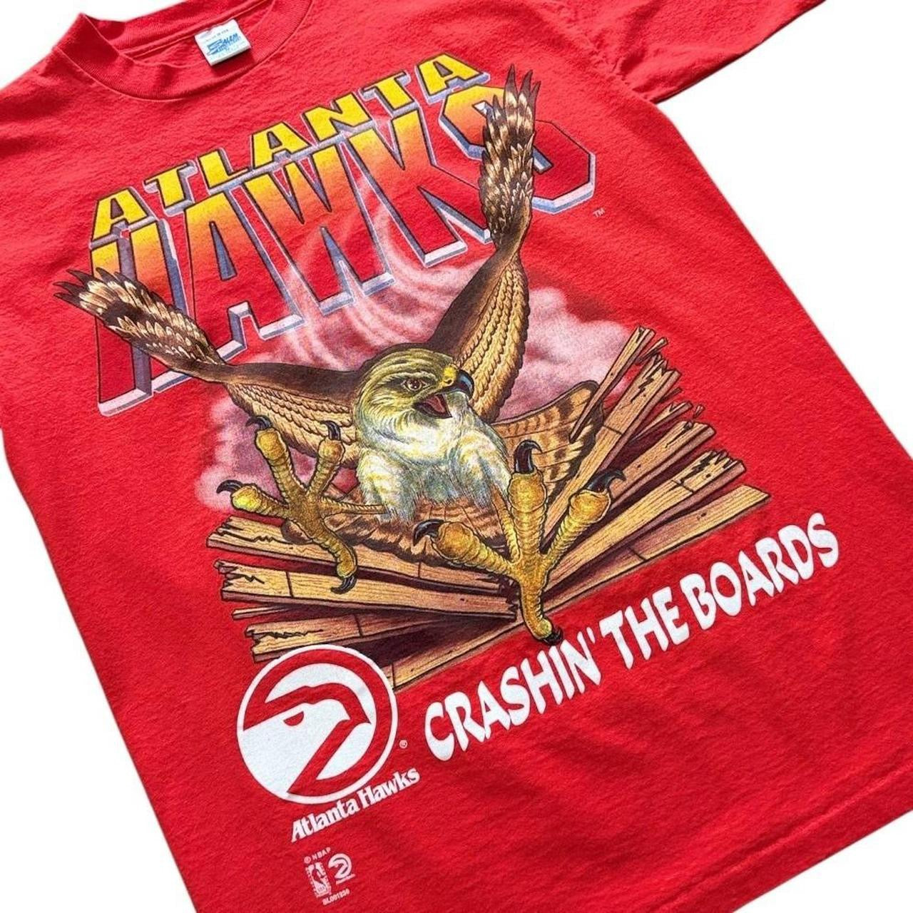 90s Atlanta Hawks Crashin The Board NBA Basketball Sport Graphic T-shirt