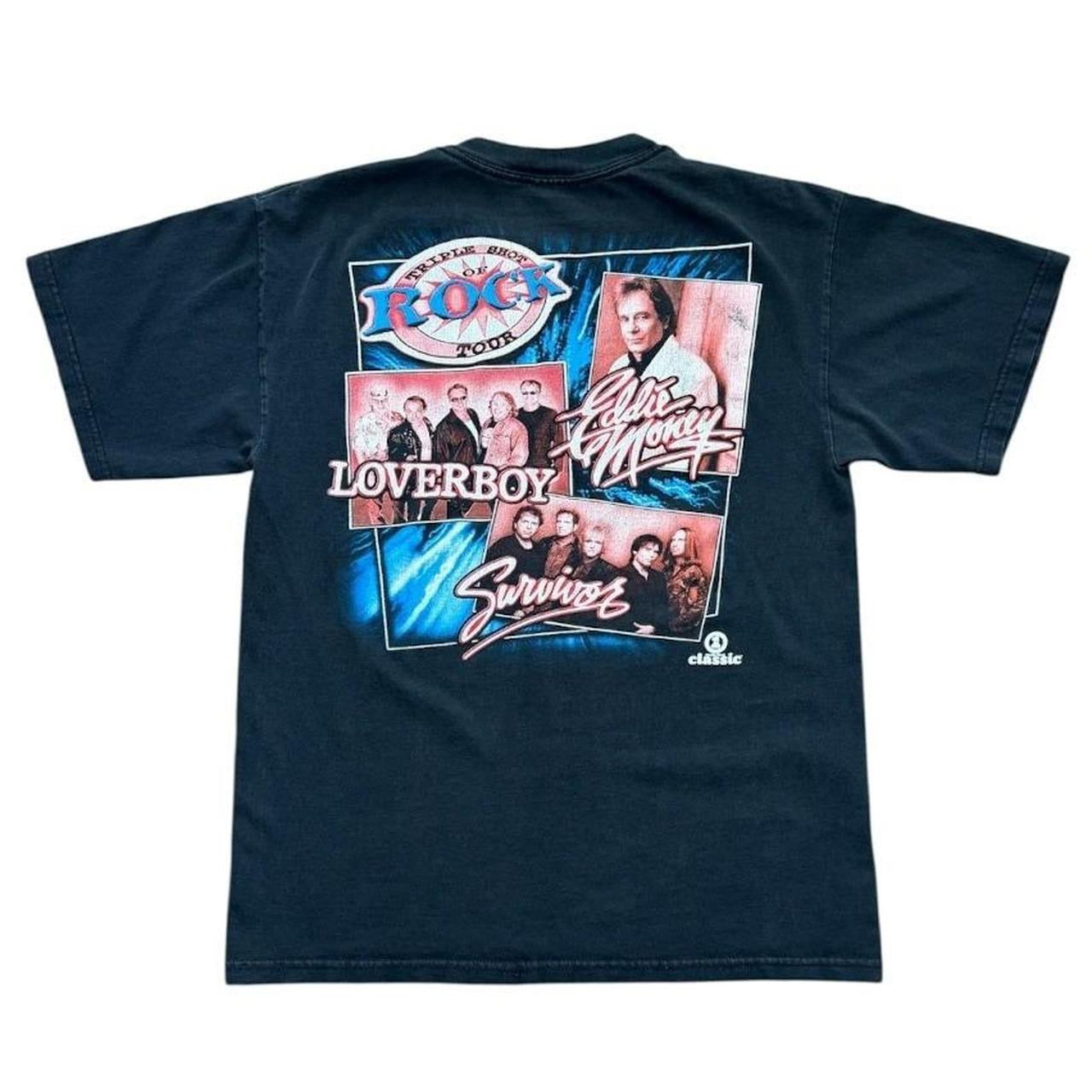 Triple Shot of Rock Loverboy Survivor Band Concert Tour Graphic T-shirt
