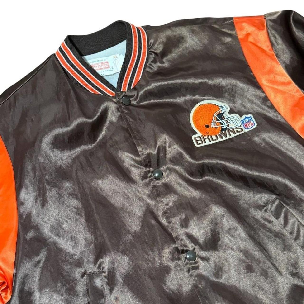 80s Cleveland Browns NFL USA Football Satin Sports Varsity Bomber Jacket