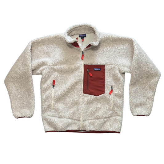 Cream/Red Patagonia Fleece Retro-X Jacket
