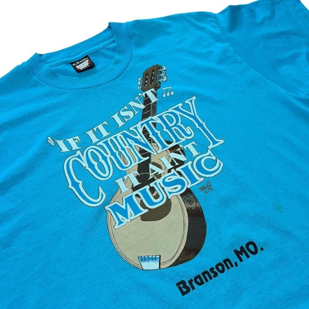 90s Branson Country Music Guitar Instrument Cowboy Graphic Art T-shirt