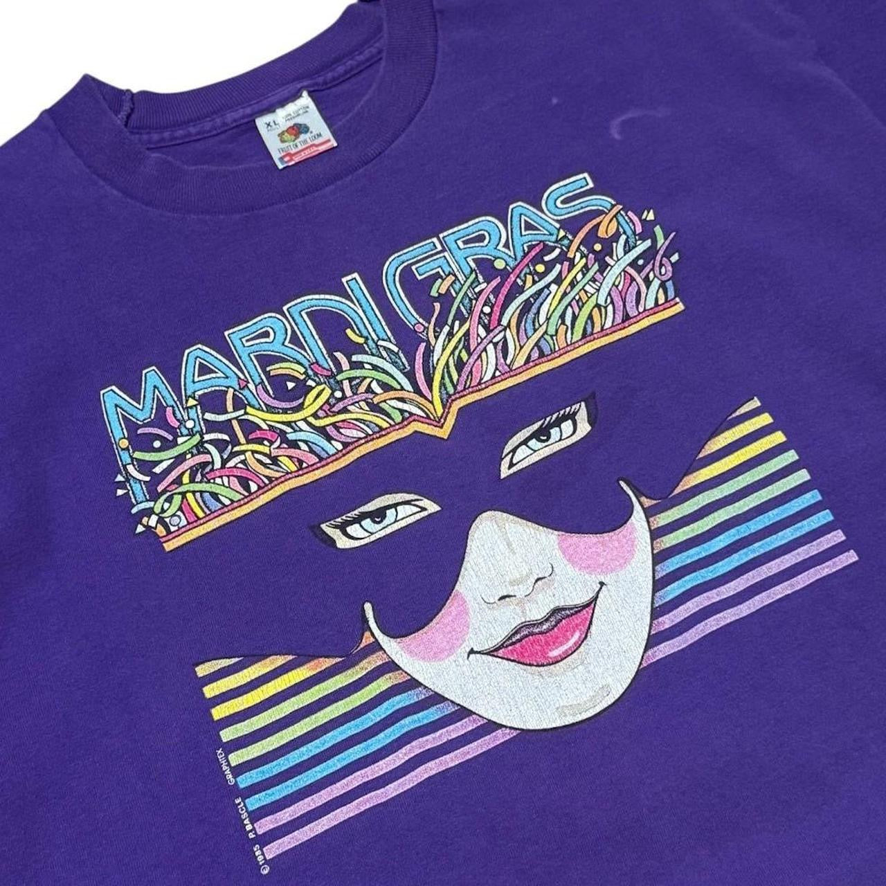 80s Mardi Gras New Orleans Burlesque Masquerade Mask Art Graphic T-shirt