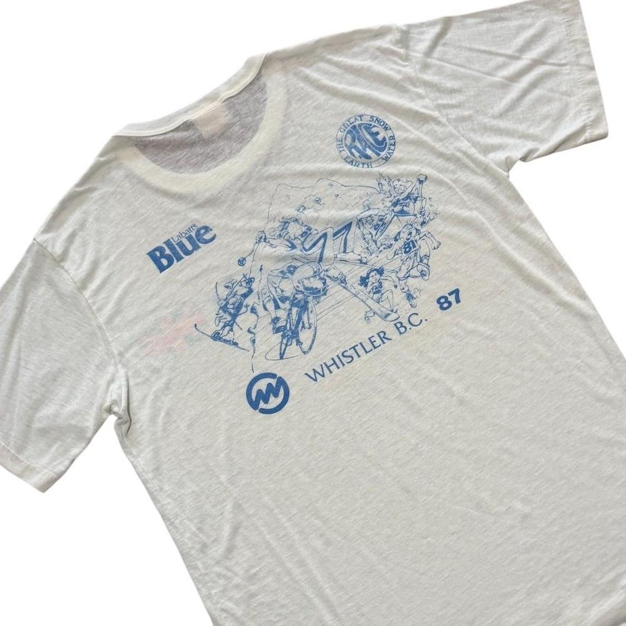 80s Reebok Whistler BC Great Race Labatt Beer Bike Run Ski Sport T-Shirt