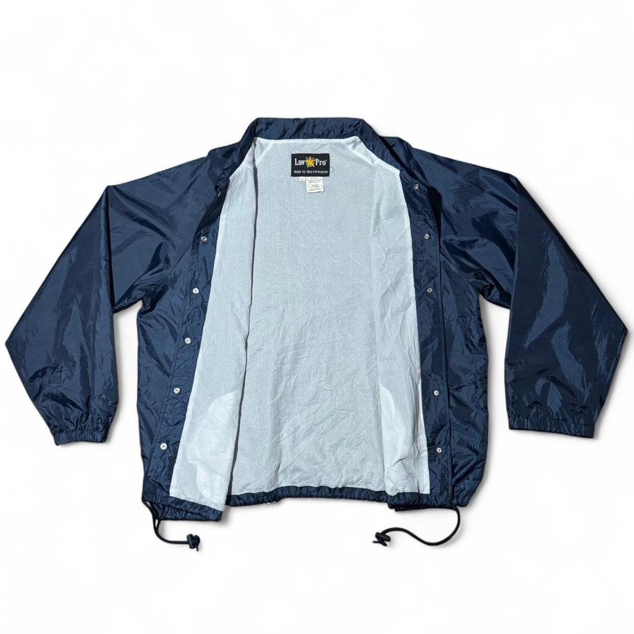 90s Navy Blue Law Pro Windbreaker Button Up Jacket