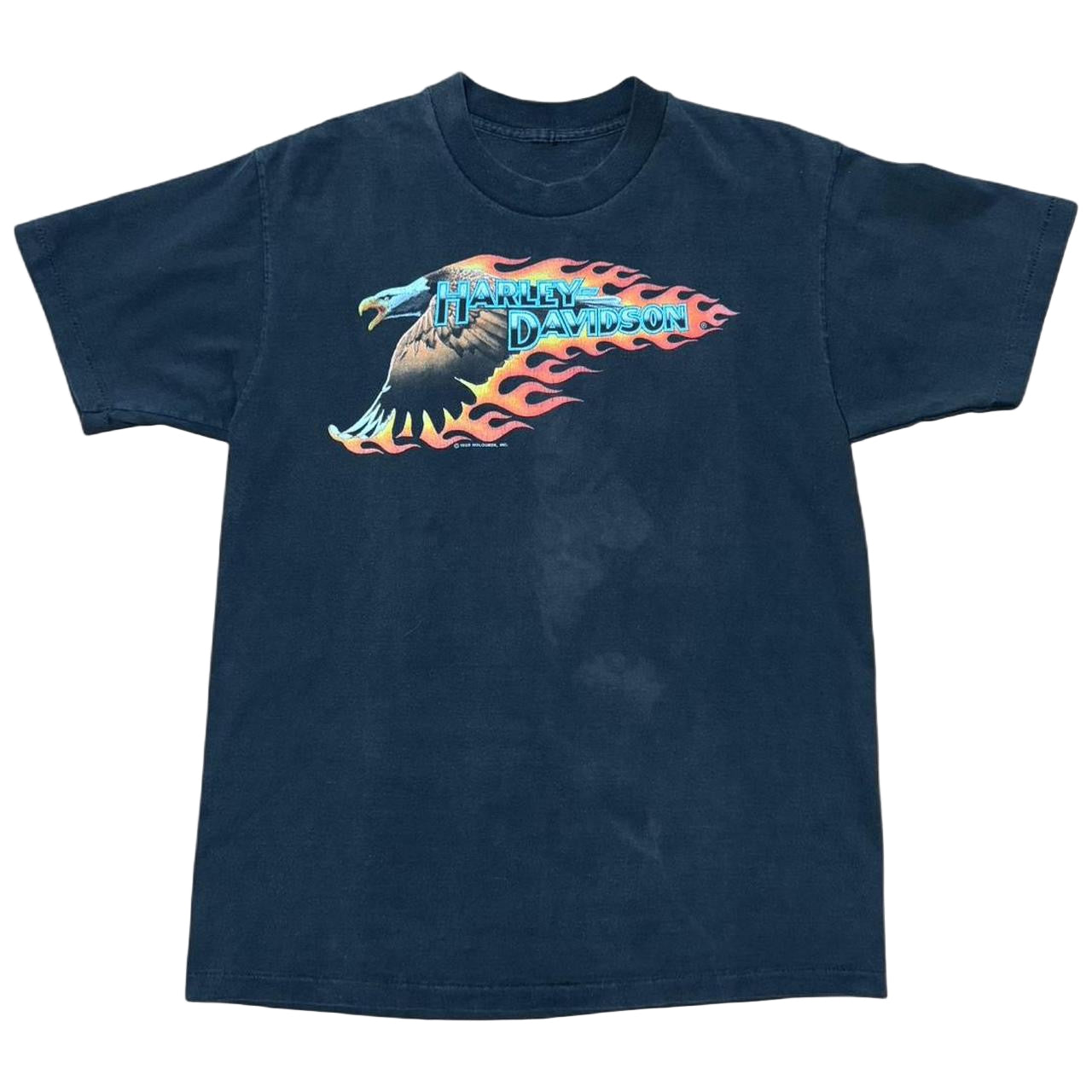 1989 Flaming Eagle Faded Harley Davidson Biker Tee